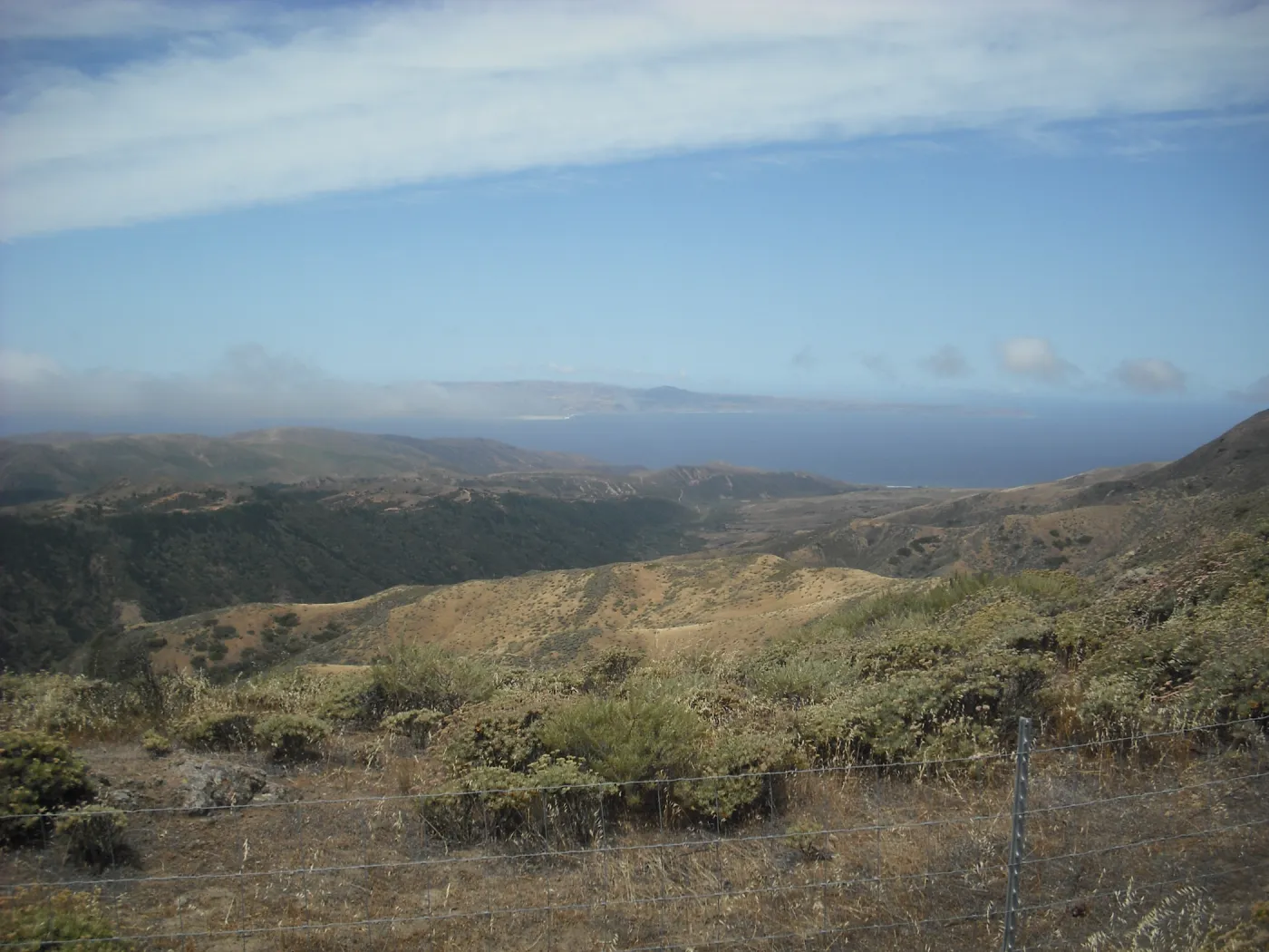 Ridge Road, viewing west to Santa Rosa island, SBBG Field Trip to Santa Cruz Island, 2011