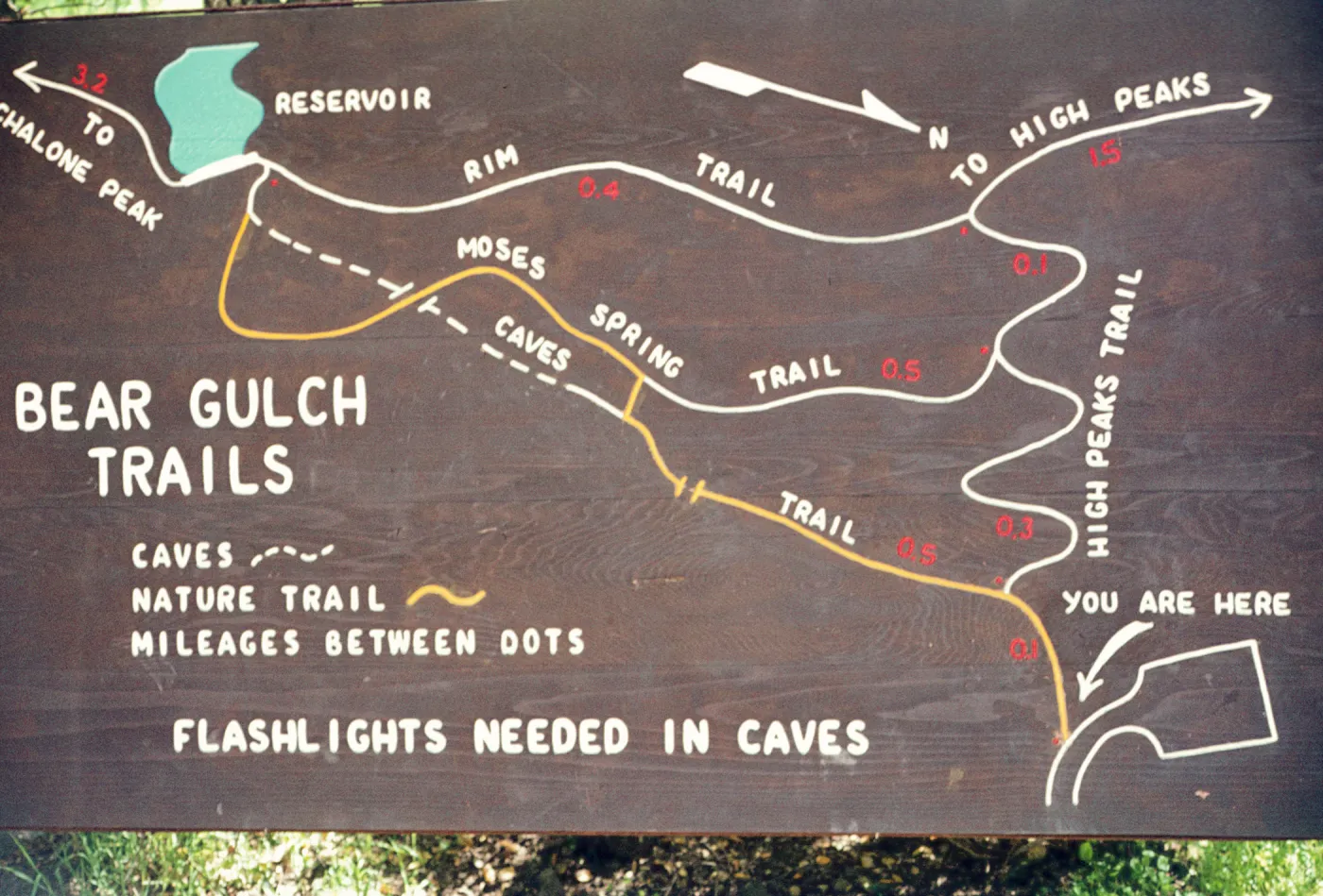 Pinnacles National Monument, 'Bear Gulch Trails' trail map