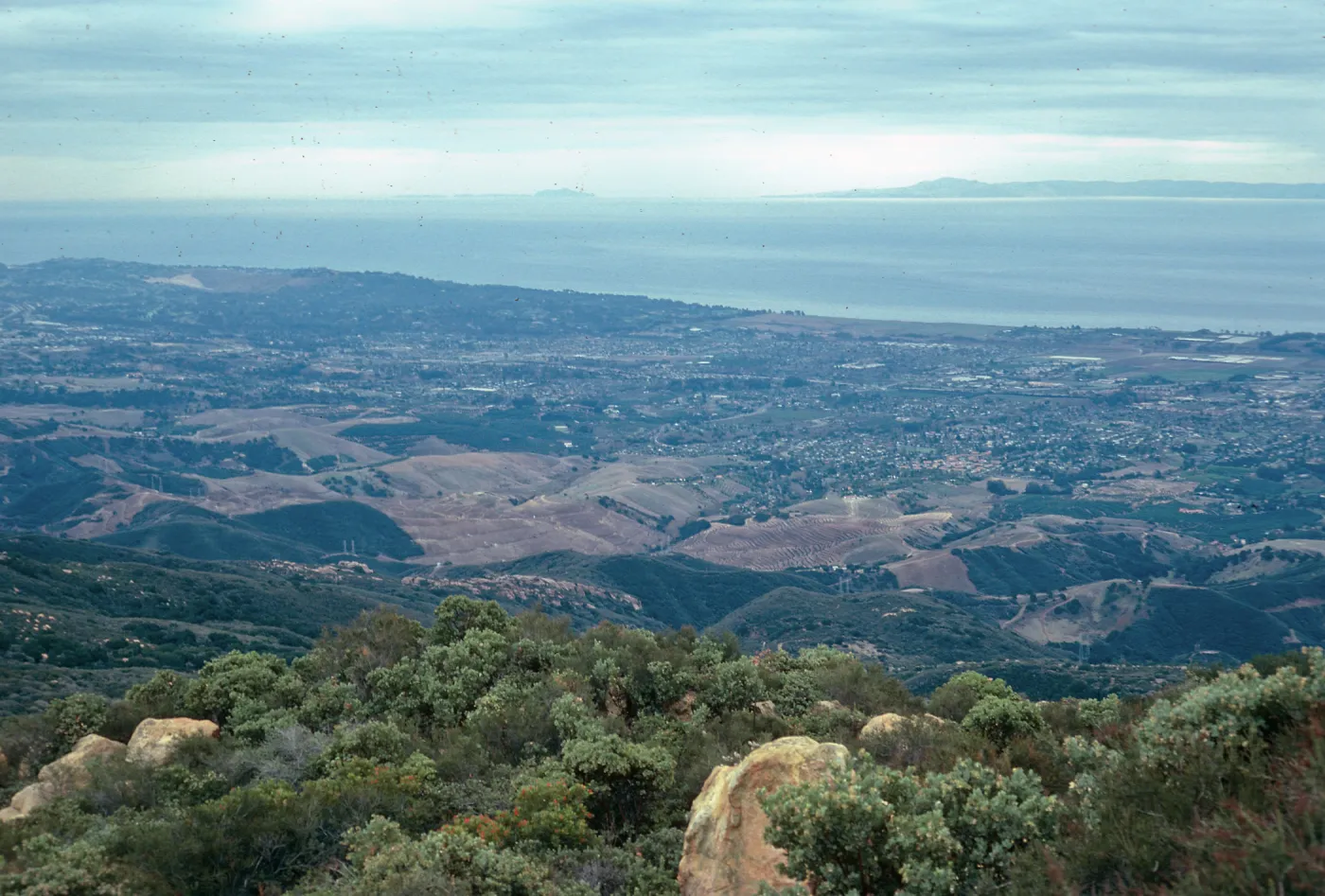 view of Santa Barbara, Santa Cruz & Anacapa Islands from El Camino Cielo, Santa Barbara County