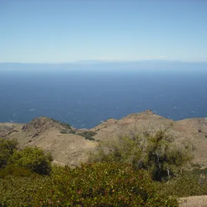 view of mainland from trail to Mt Diablo, SBBG Field Trip to Santa Cruz Island, 2011
