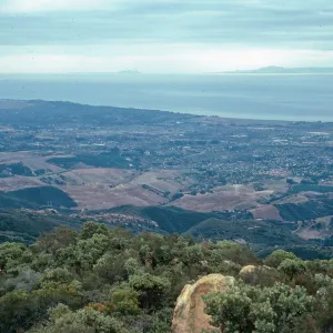 view of Santa Barbara, Santa Cruz & Anacapa Islands from El Camino Cielo, Santa Barbara County