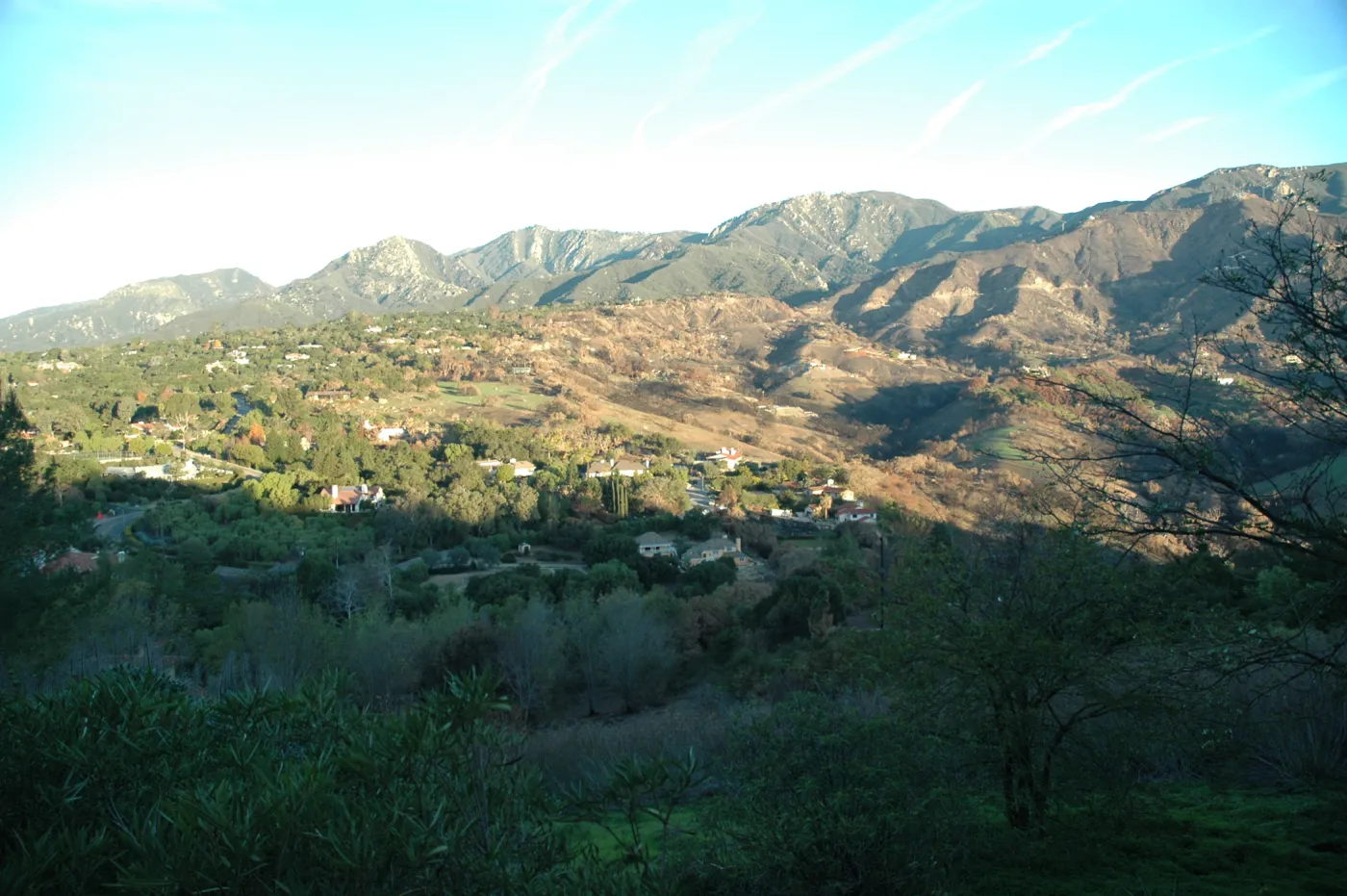 Tea fire, western boundary with unburned urban/rural vegetation