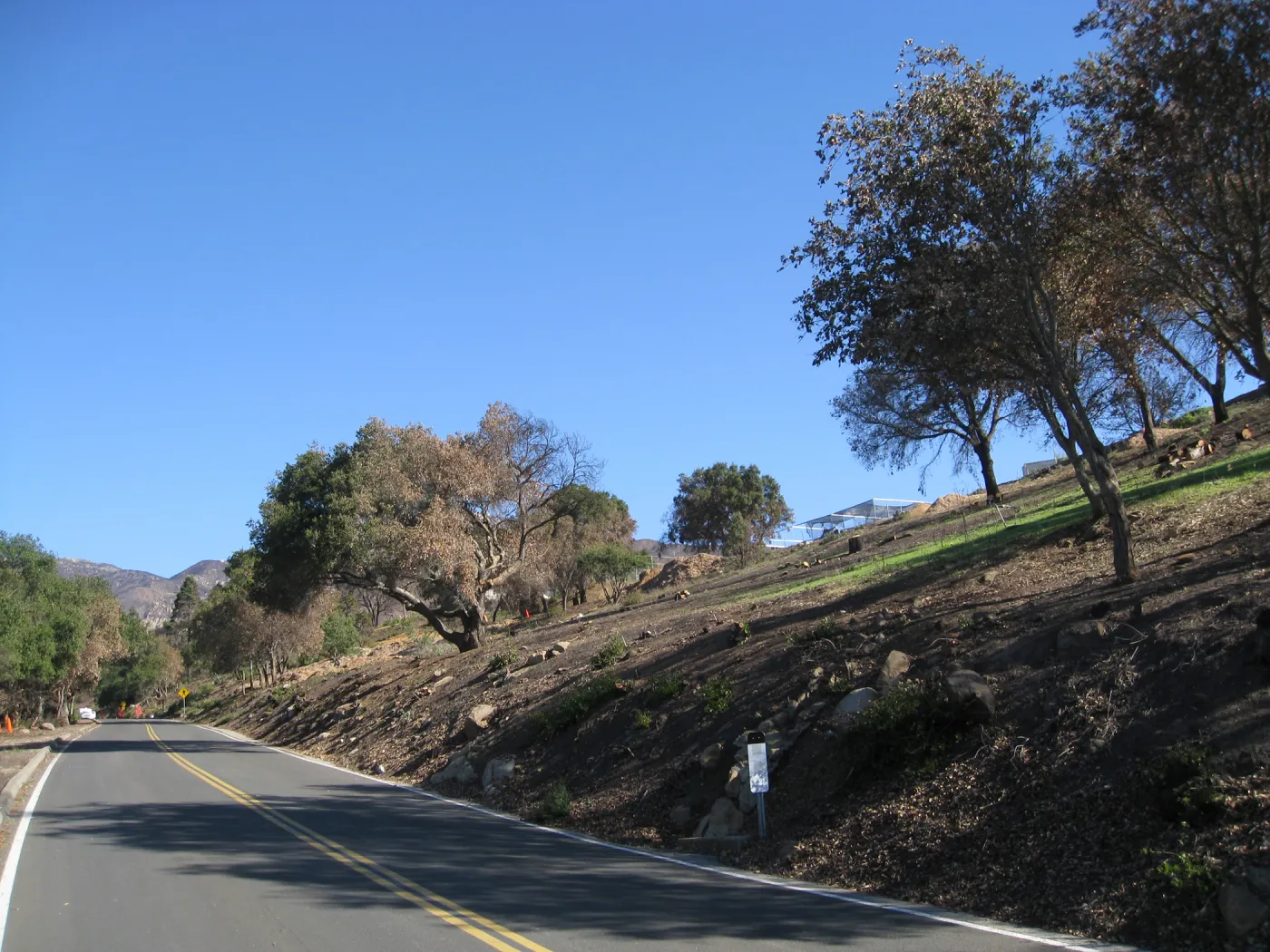 Clearing along Mission Canyon Rd after Jesusita Fire