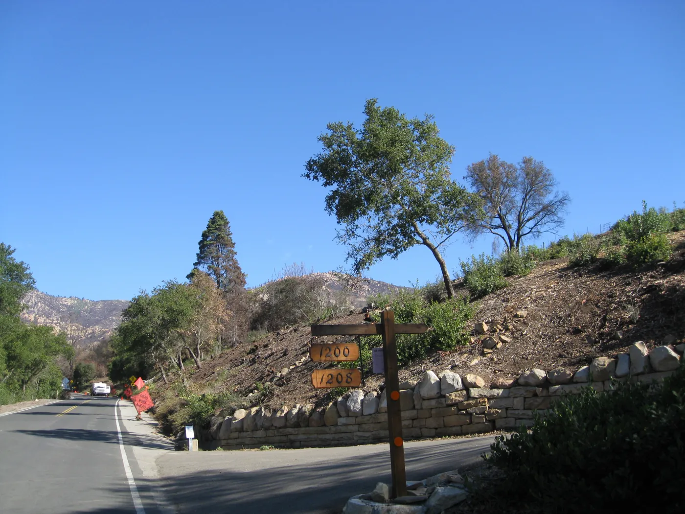 Clearing along Mission Canyon Road after Jesusita Fire