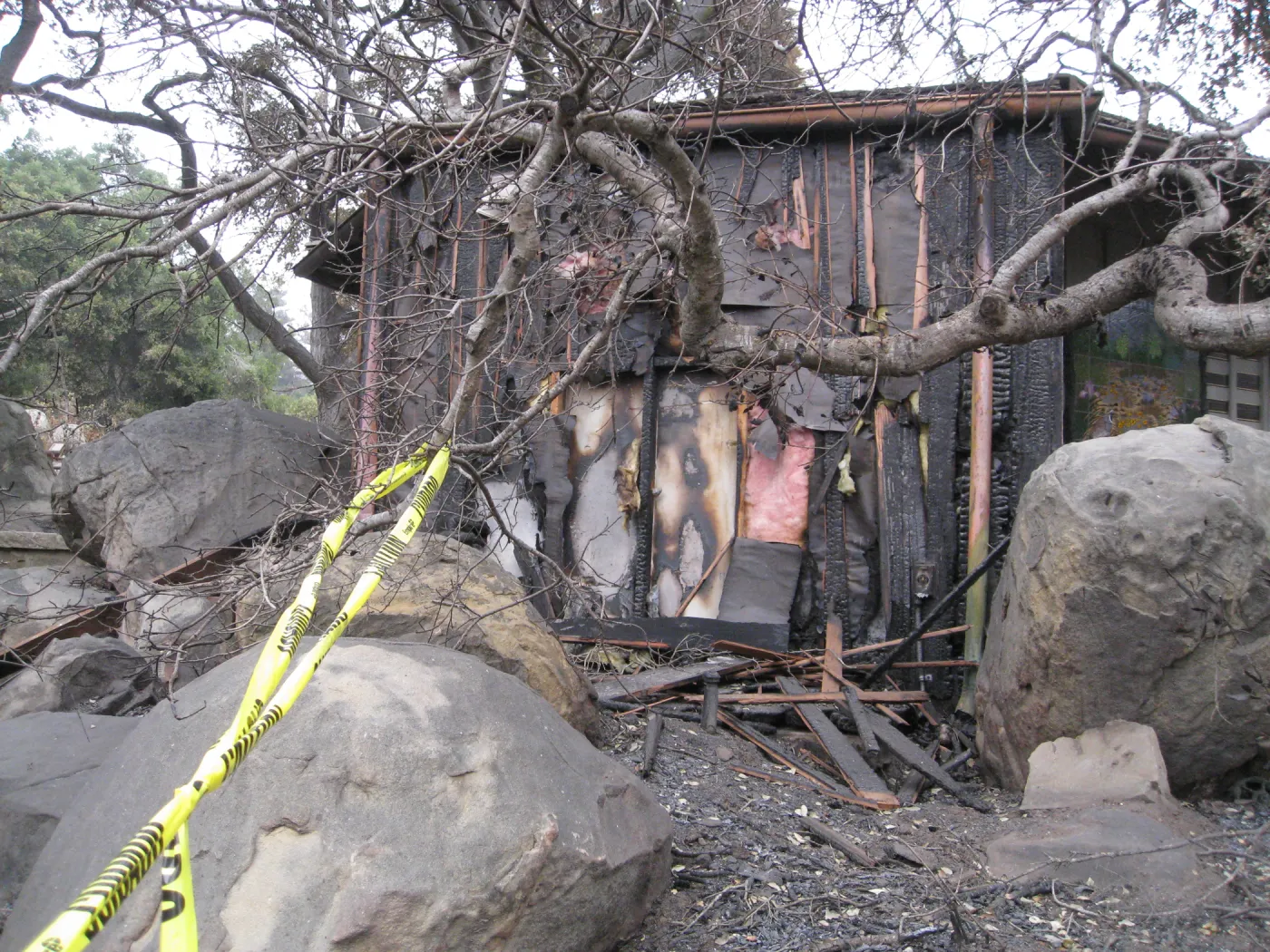 Santa Barbara Botanic Garden after the Jesusita Fire. Southwest side of information Kiosk