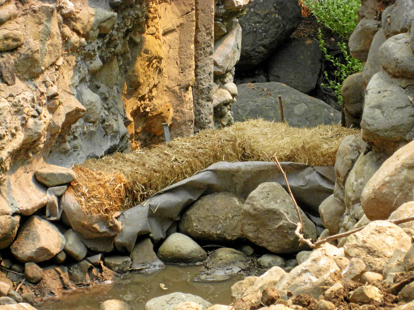 Channelization of Mission Creek above Mission Dam after Jesusita Fire