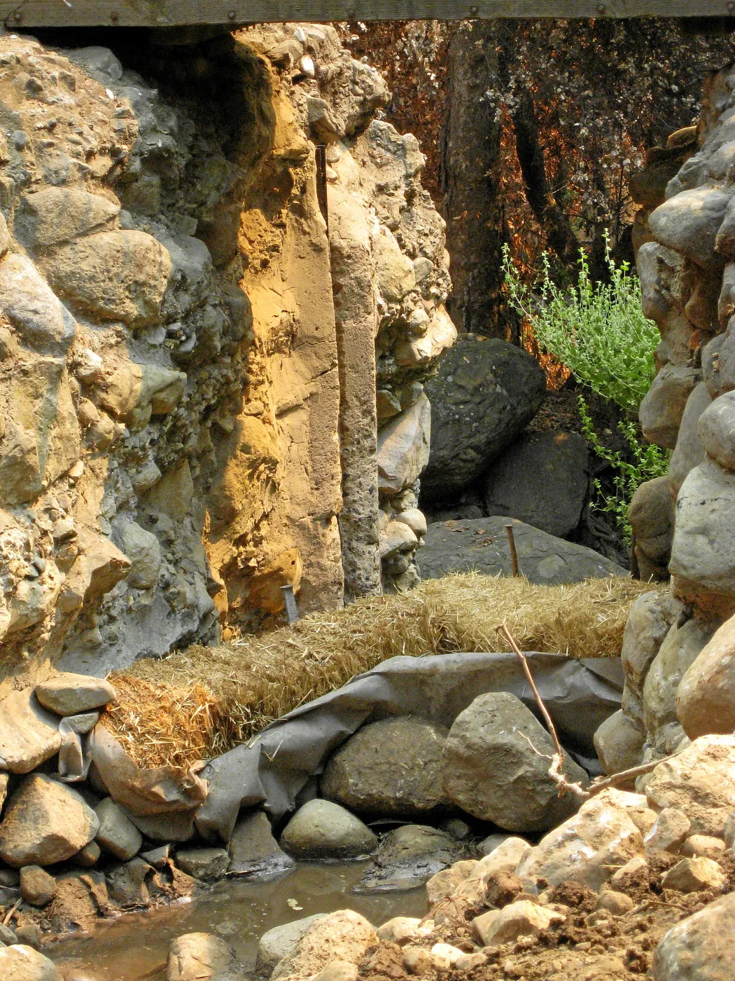 Channelization of Mission Creek above Mission Dam after Jesusita Fire