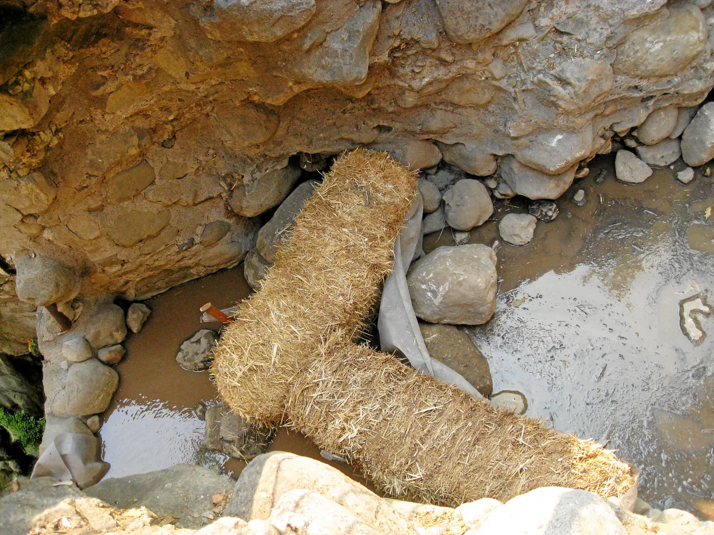 Channelization of Mission Creek above Mission Dam after Jesusita Fire