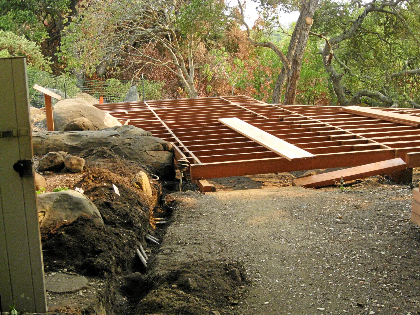 Reconstruction of Home Demonstration Garden deck after Jesusita Fire