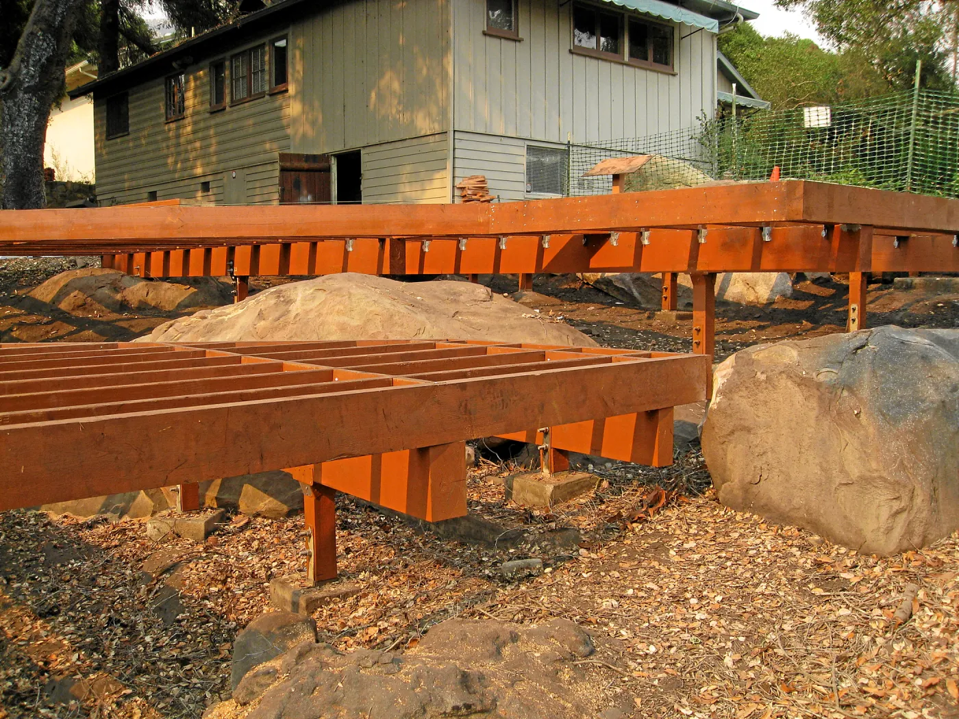 Reconstruction of Home Demonstration Garden deck after Jesusita Fire