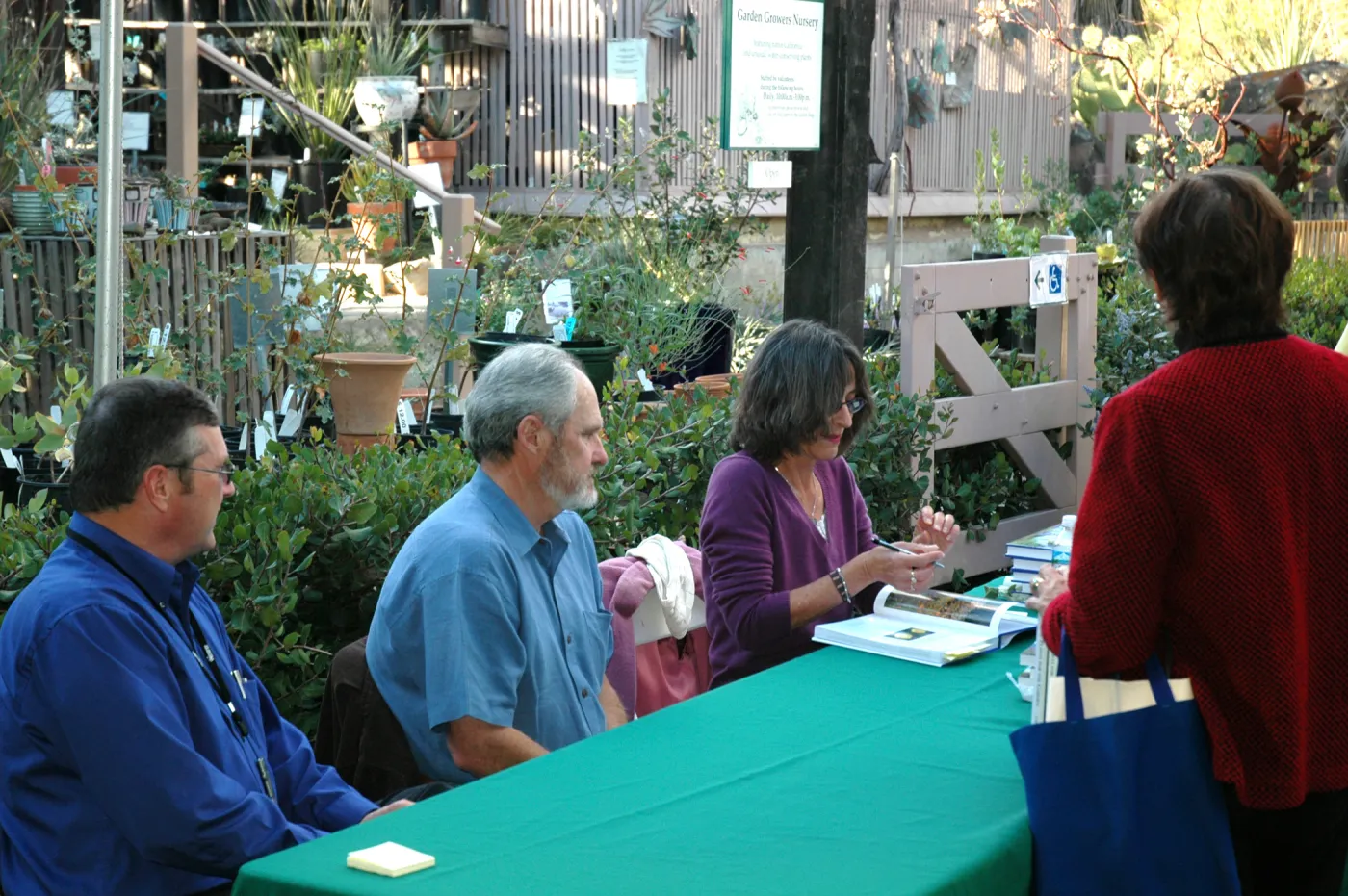  Carol Bornstein book signing, author table (Bart Oâ€˜Brien, David Fross, Carol Bornstein)