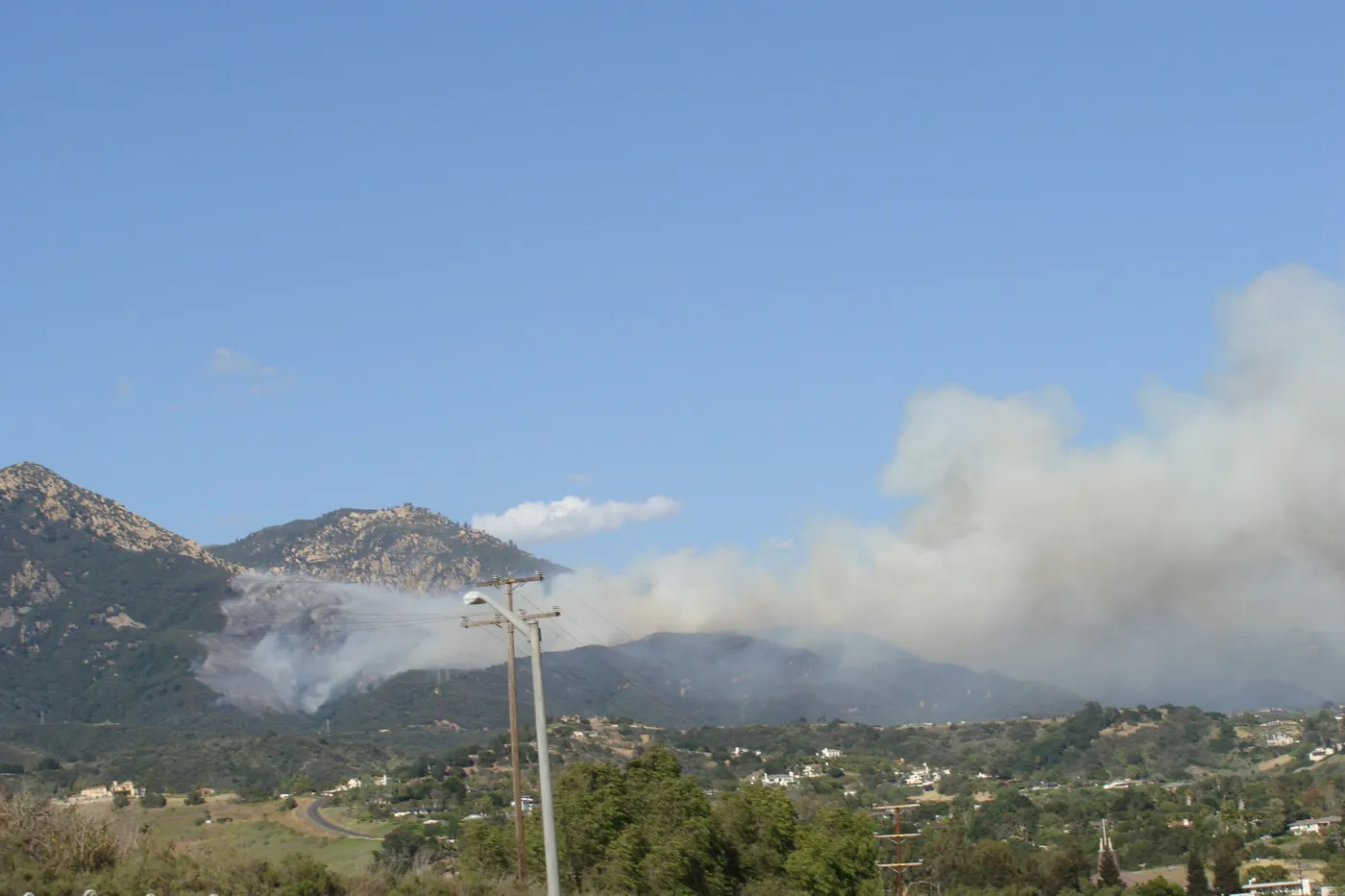 Jesusita Fire from San Marcos Pass, Day 1, 4:58 PM