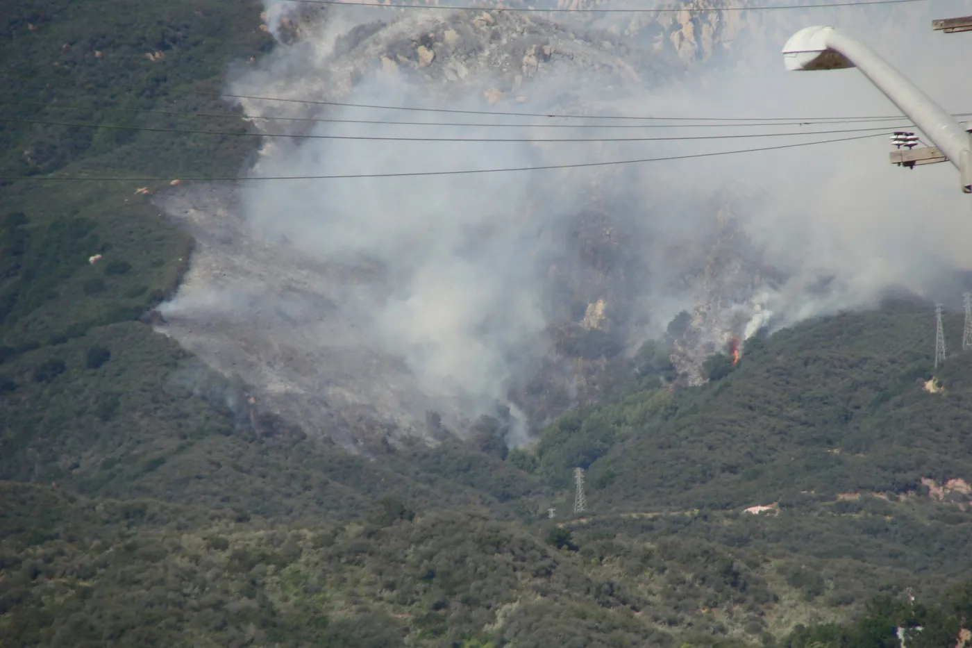 Jesusita Fire from San Marcos Pass, Day 1, 4:43 PM