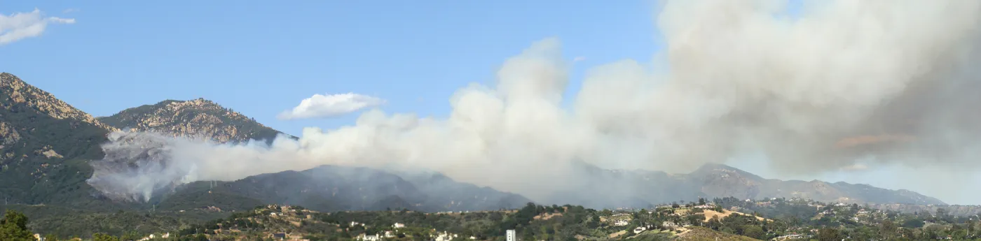 Jesusita Fire from San Marcos Pass, Day 1, 5:00 PM