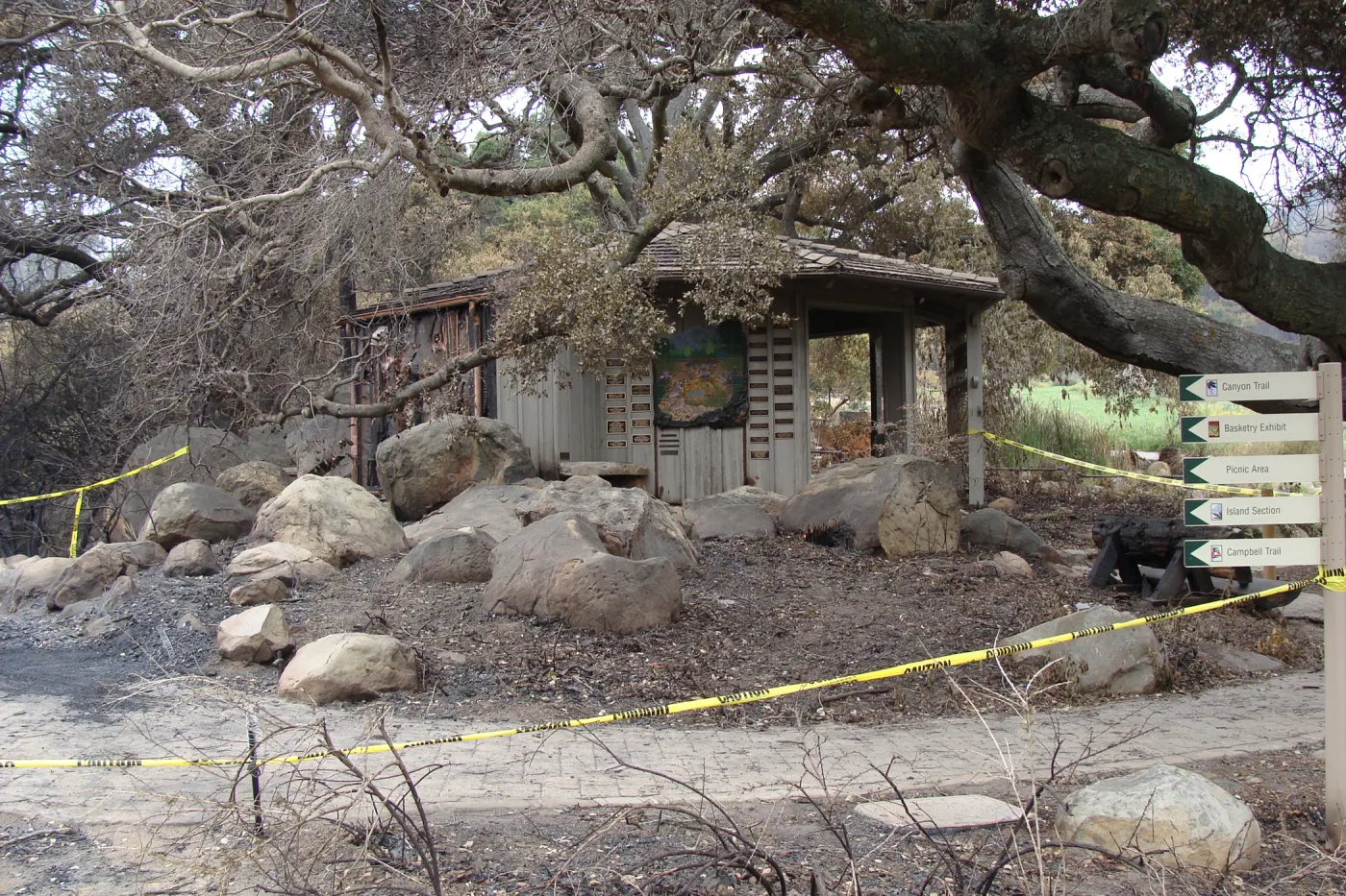 Information Kiosk, after the Jesusita Fire