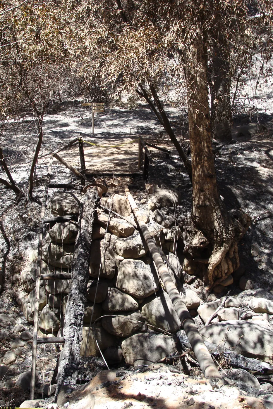Campbell Bridge, after the Jesusita Fire