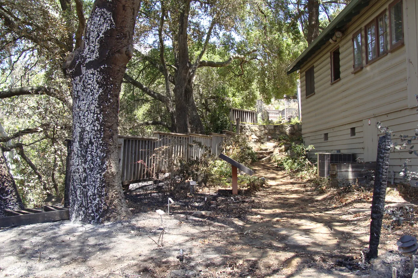 burned site of the Home Demonstration Deck, after the Jesusita Fire