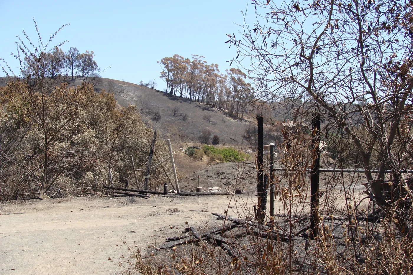 former gate location at the top of the Porter Trail, after the Jesusita Fire