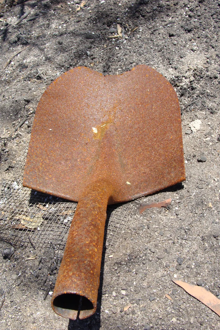 burned shovel, after the Jesusita Fire