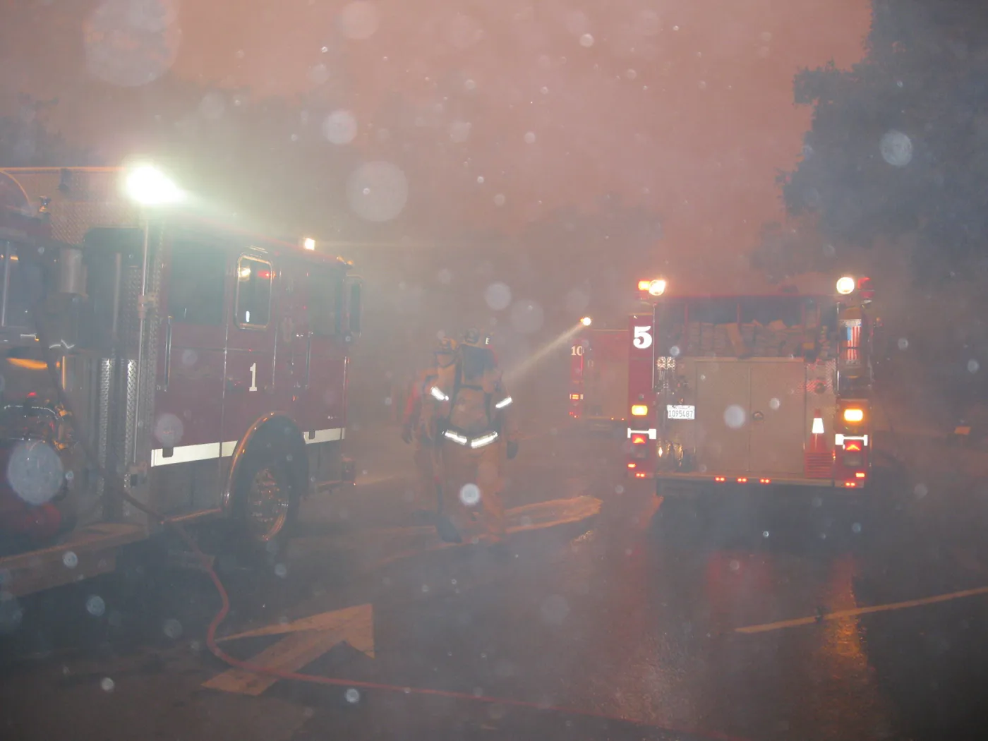 Firefighters at SBBG during the Jesusita Fire