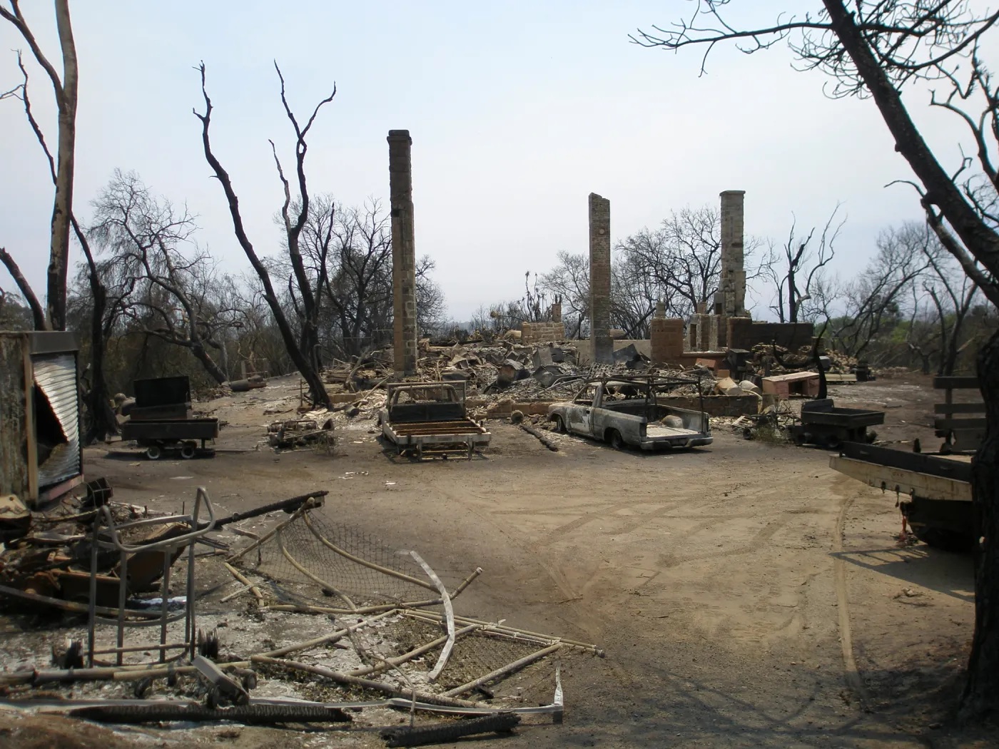 Gane house site after the Jesusita Fire