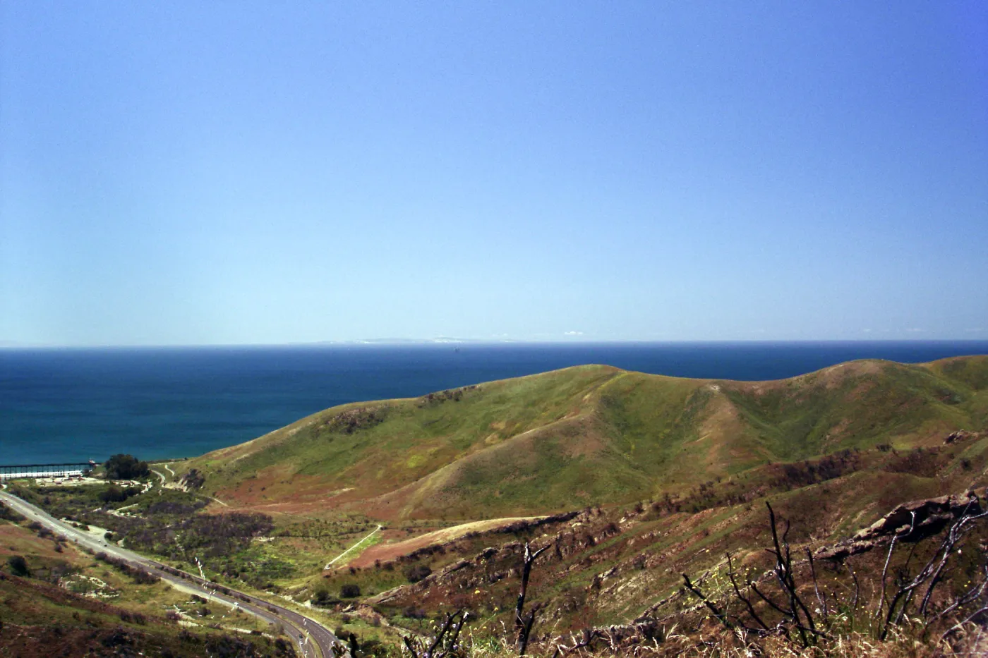 Gaviota burn site, SBBG staff field trip 2005, view to San Miguel Island