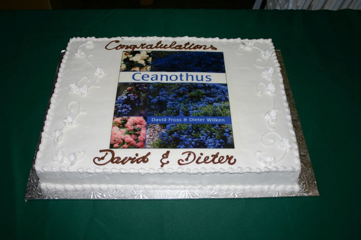 Ceanothus, book signing 2006, the cake