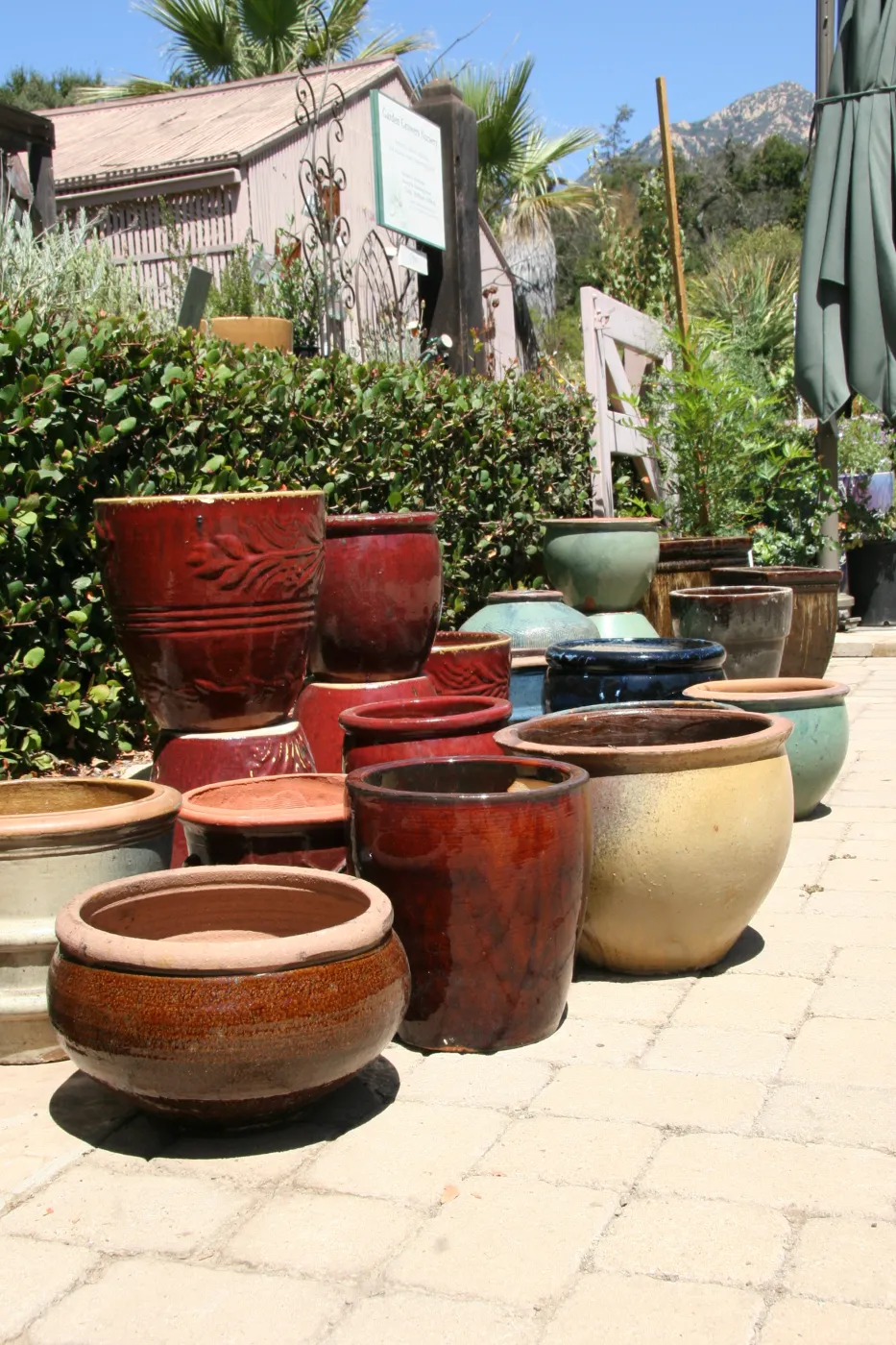 Ceramic pots for sale in the Garden Growers Nursery