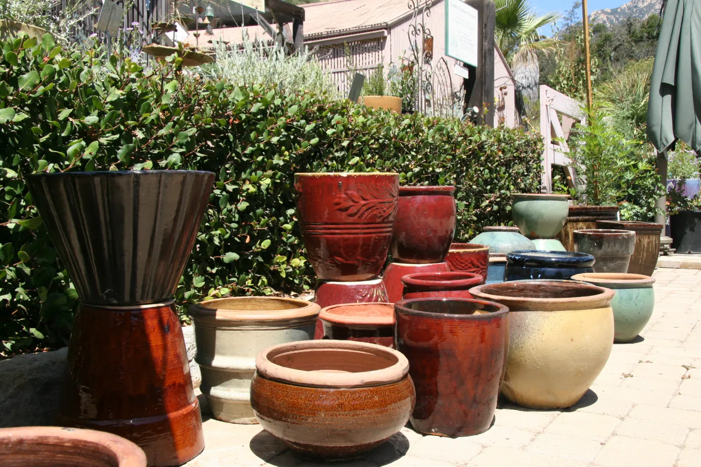 Ceramic pots for sale in the Garden Growers Nursery