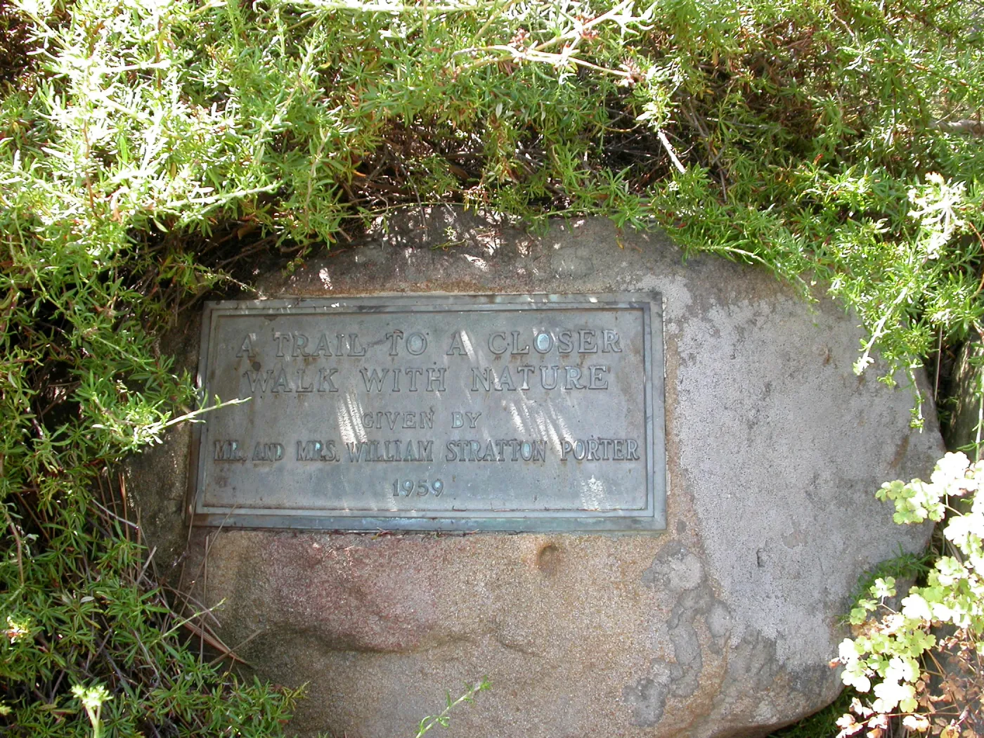 Porter Bench plaque (Bench #64)