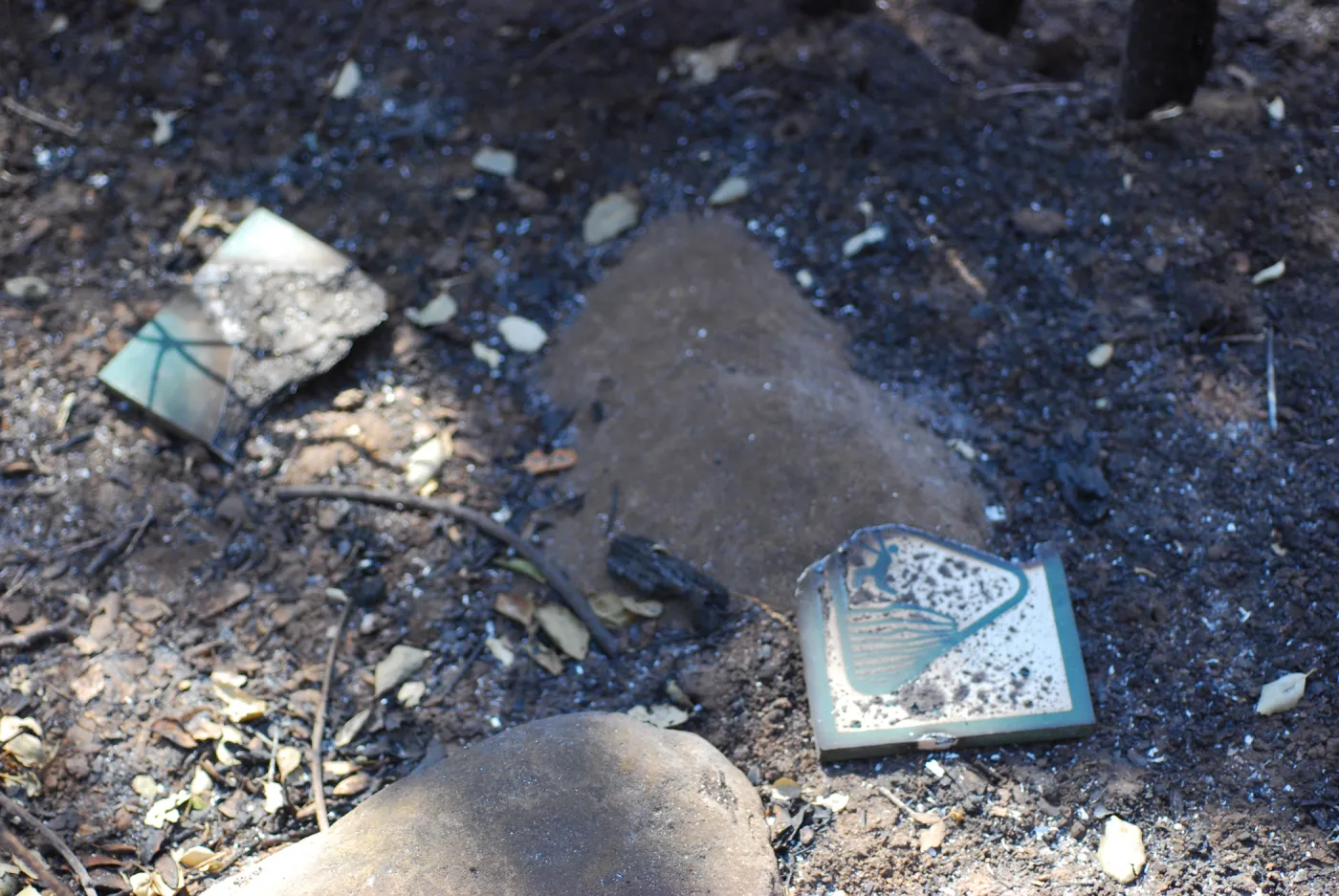 burned directional sign after the Jesusita Fire