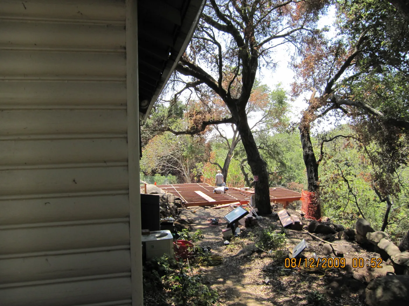 construction of new Home Demonstration Deck, after the Jesusita Fire