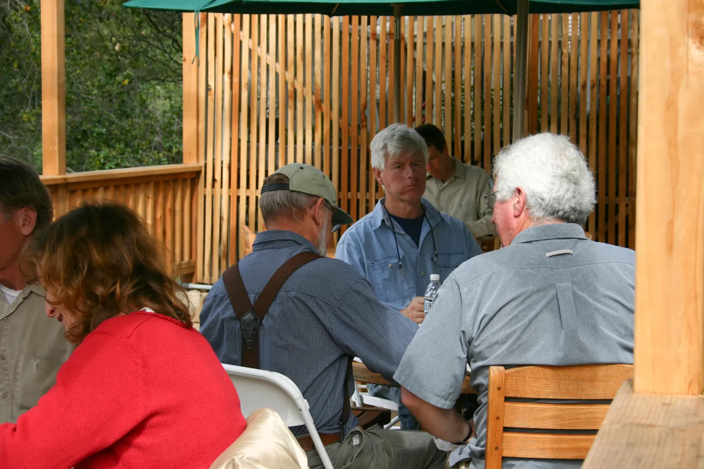 Staff lunch with Patrick Dougherty on the Garden Terrace