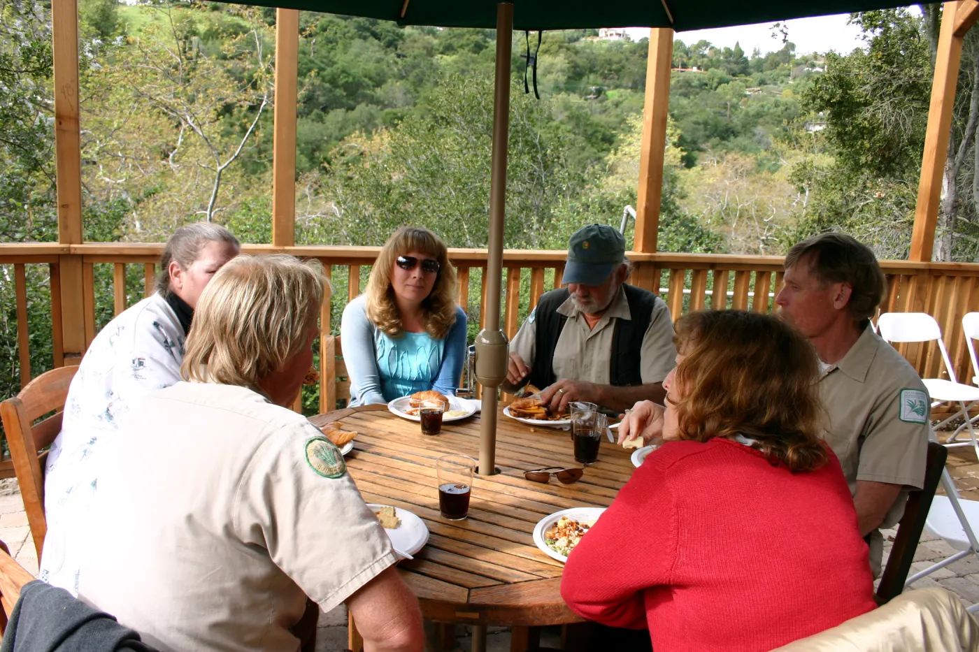 Staff lunch with Patrick Dougherty on the Garden Terrace