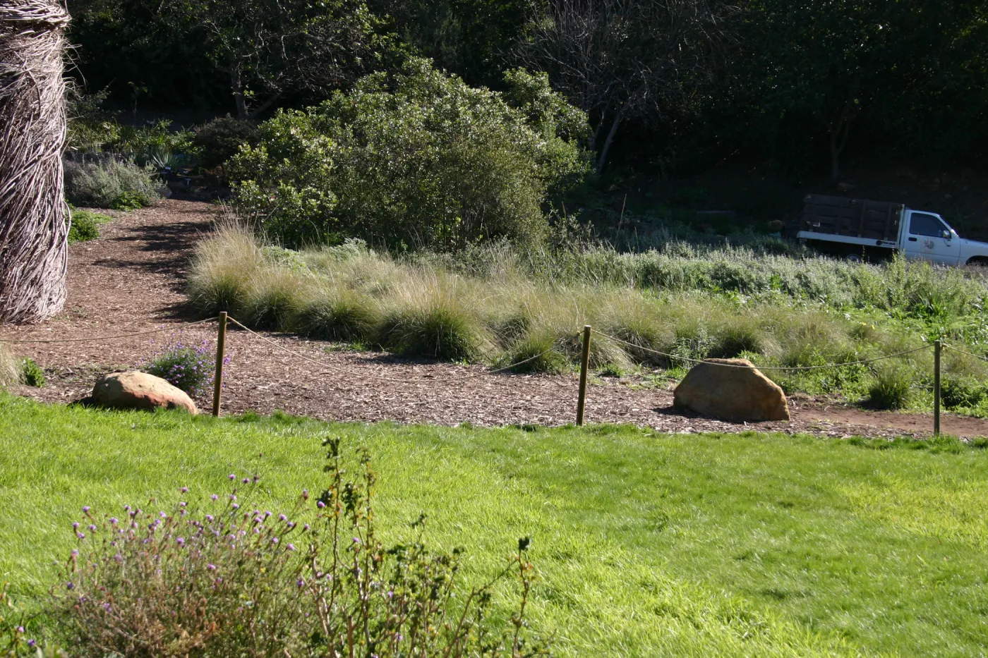 lawn installation adjacent to Toad Hall path in the Meadow