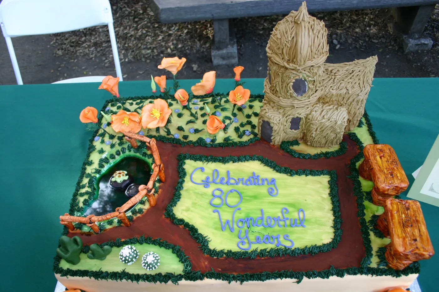 SBBG 80th Birthday Celebration, Toad Hall cake