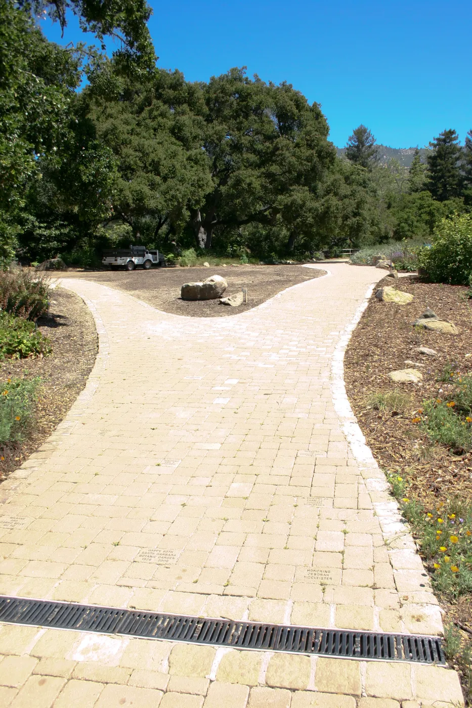 new pavered walkway along the Meadow