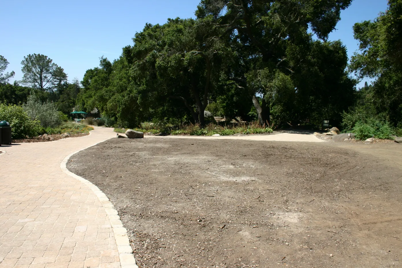 new pavered walkway along the Meadow