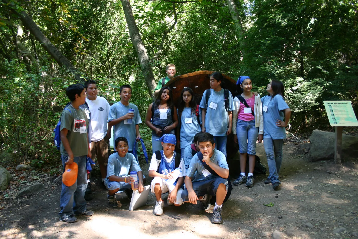 YEA group at SBBG, at the redwood cross-section