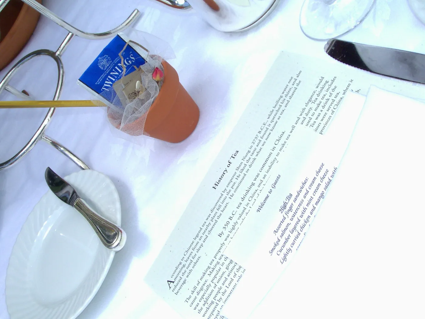 High Tea in the Garden, table setting