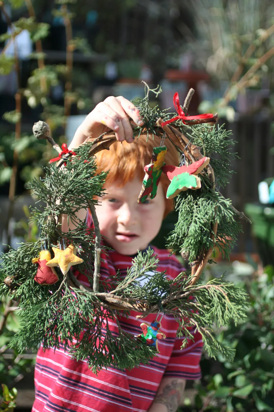 Holiday Crafts at SBBG, wreath