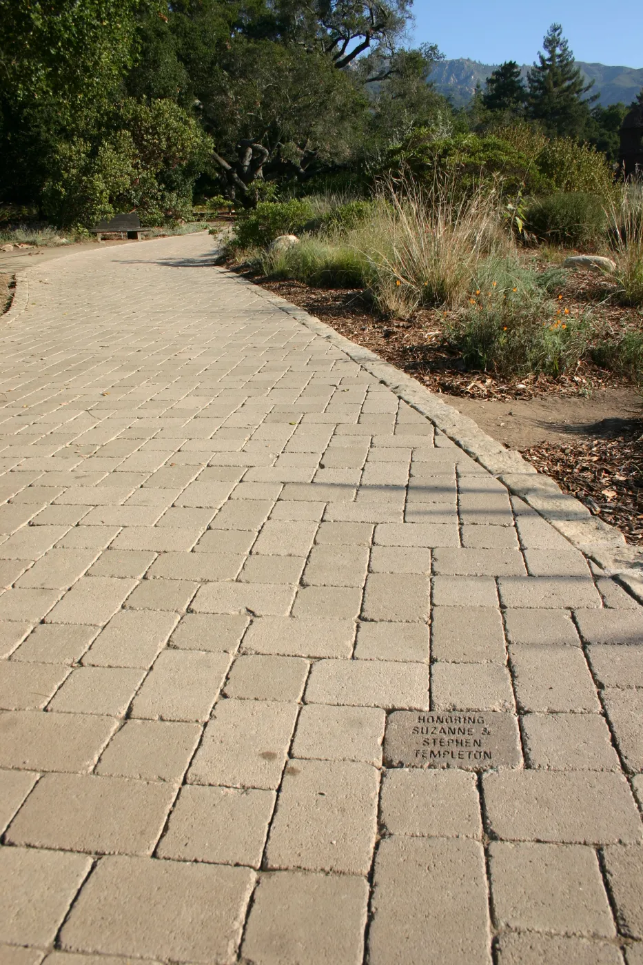 Milestone paver stones, dedication, rememberance, pathway along the Meadow