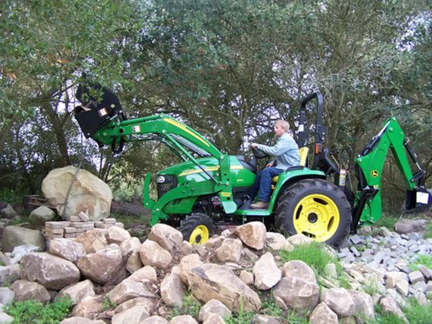 Dave Kershaw operating new tractor