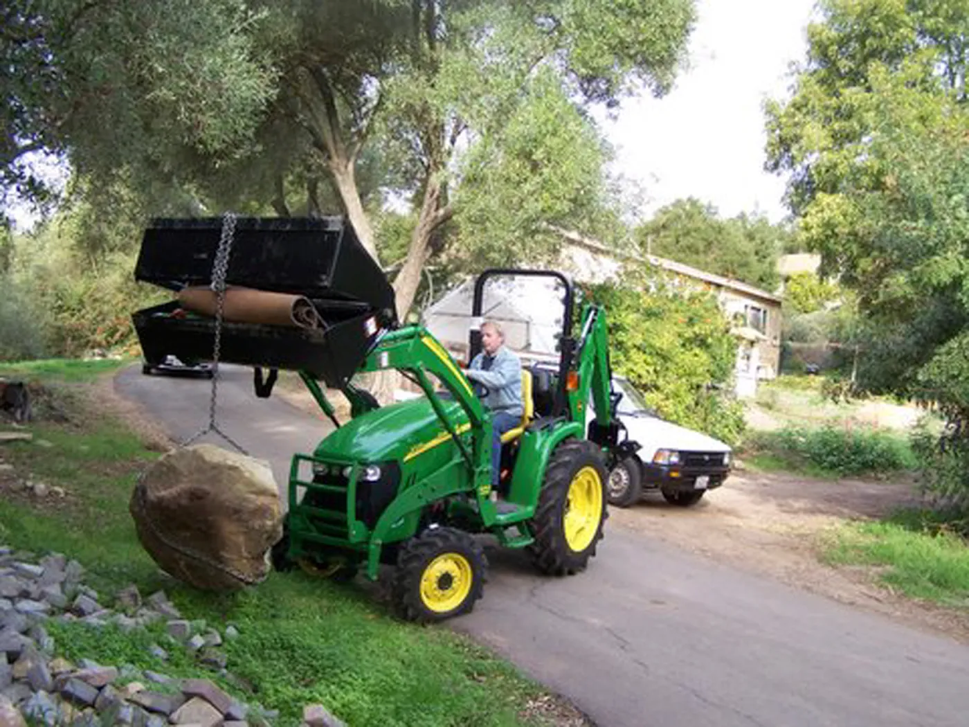 Dave Kershaw operating new tractor