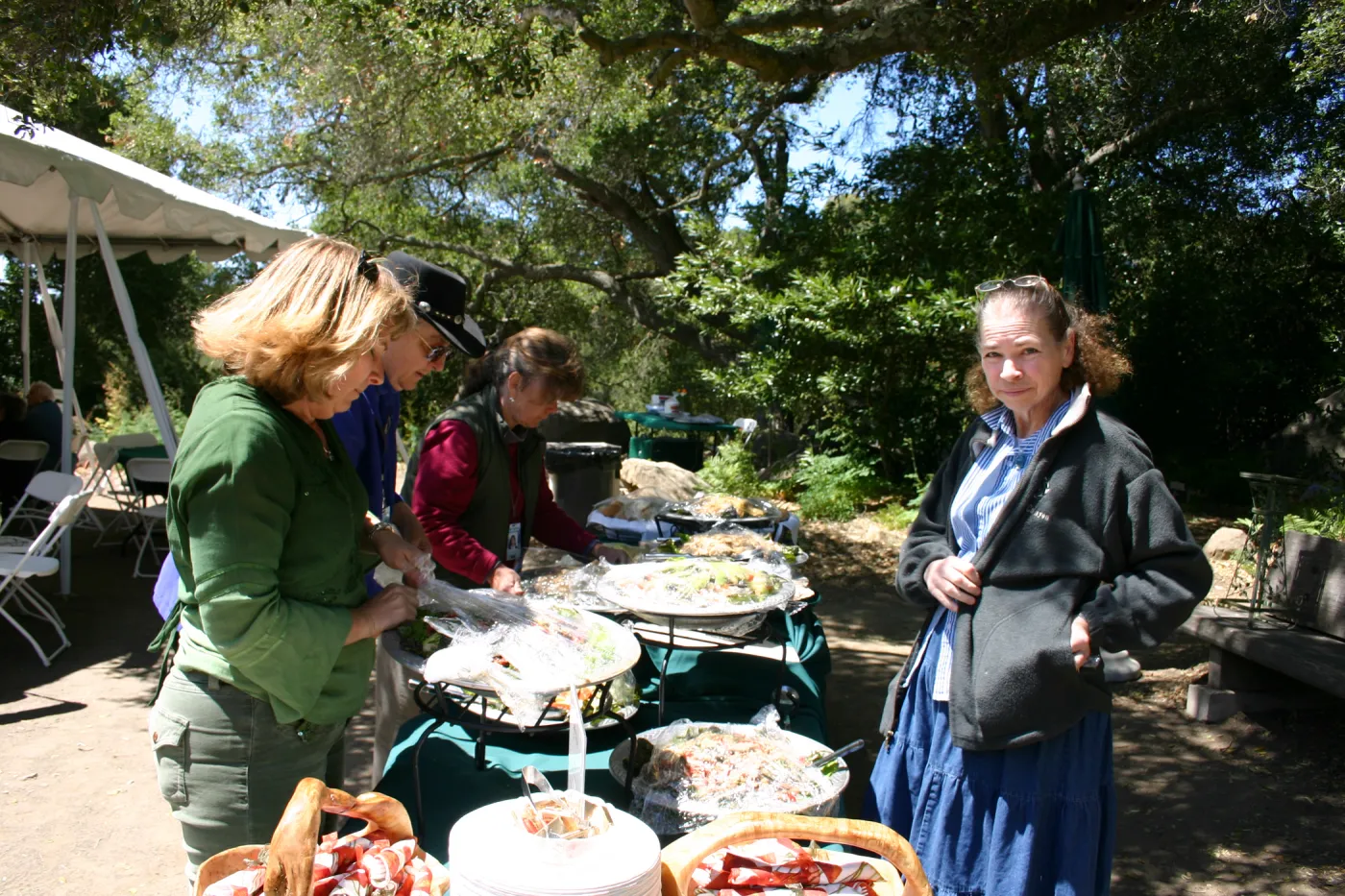 catering setup, Joan Evans and Tricia Wardlaw, Volunteer Luncheon, 2007
