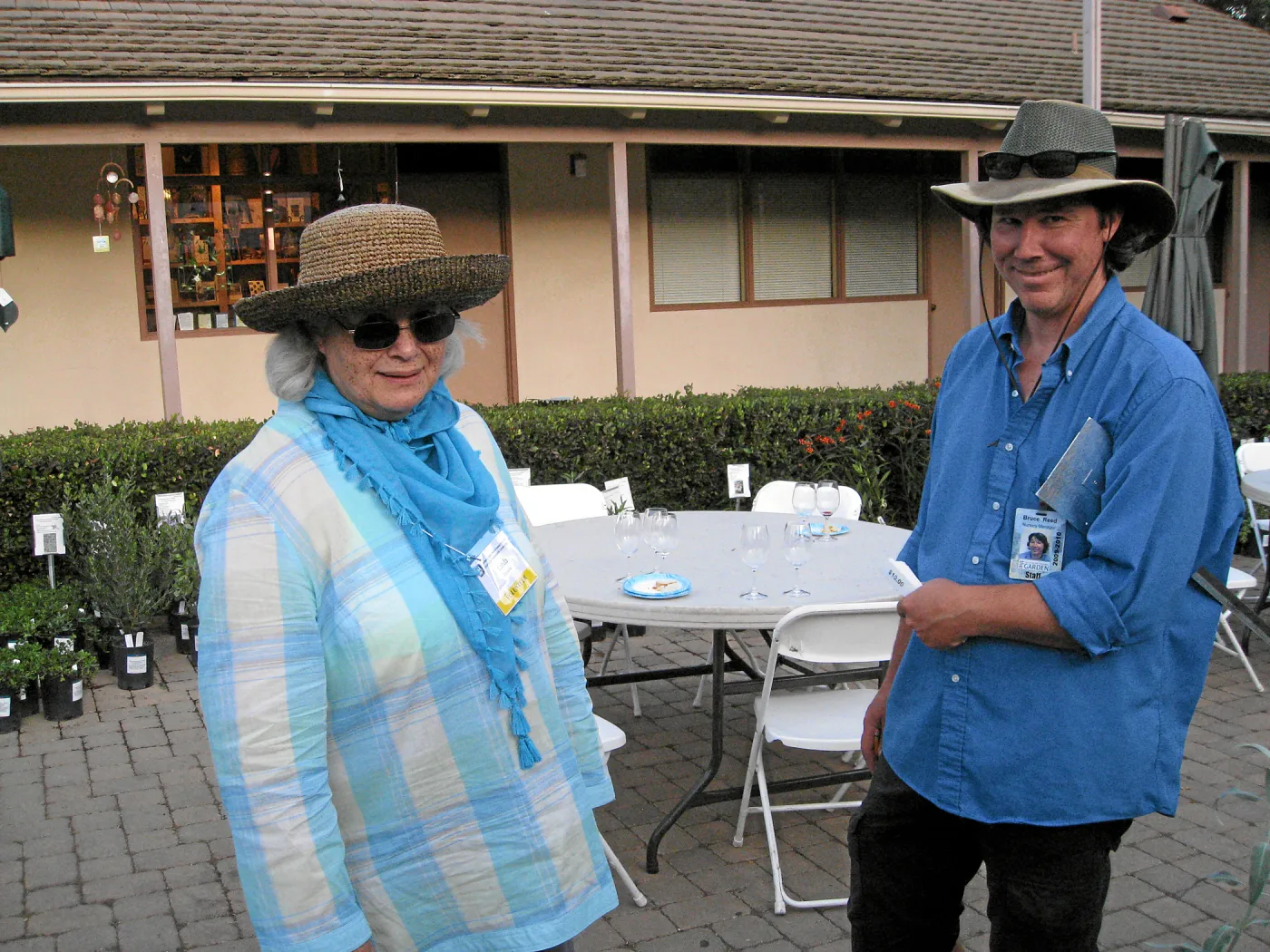 Mediterranean Skys Symposium Garden tour. Linda Bizzelle, Bruce Reed