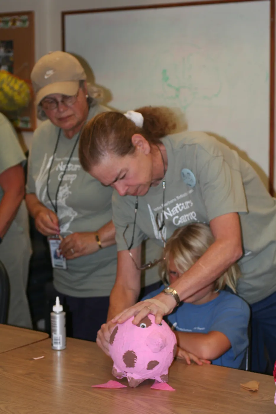 pink pig paper mache, SBBG Summer Nature Camp, 2006