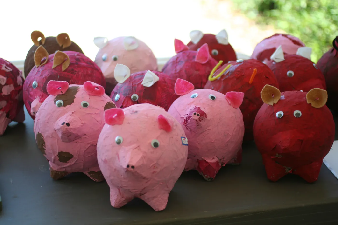 pink pig paper mache, SBBG Summer Nature Camp, 2006