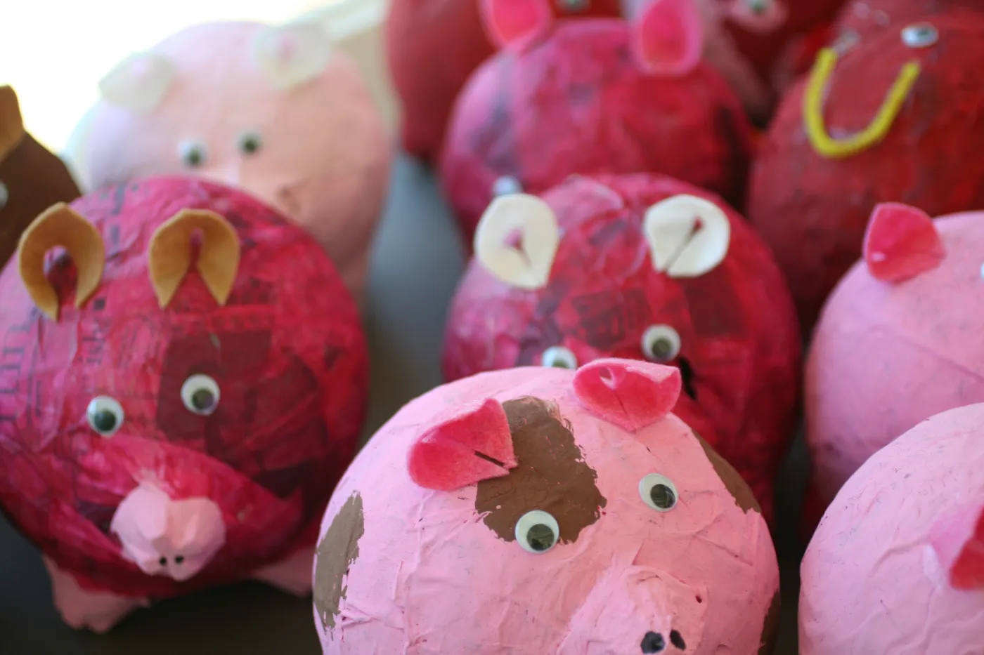 pink pig paper mache, SBBG Summer Nature Camp, 2006
