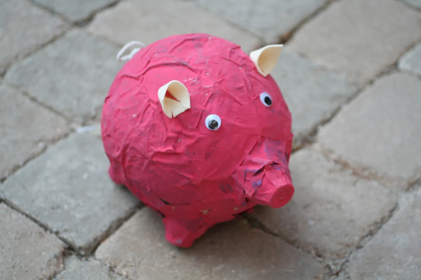 pink pig paper mache, SBBG Summer Nature Camp, 2006
